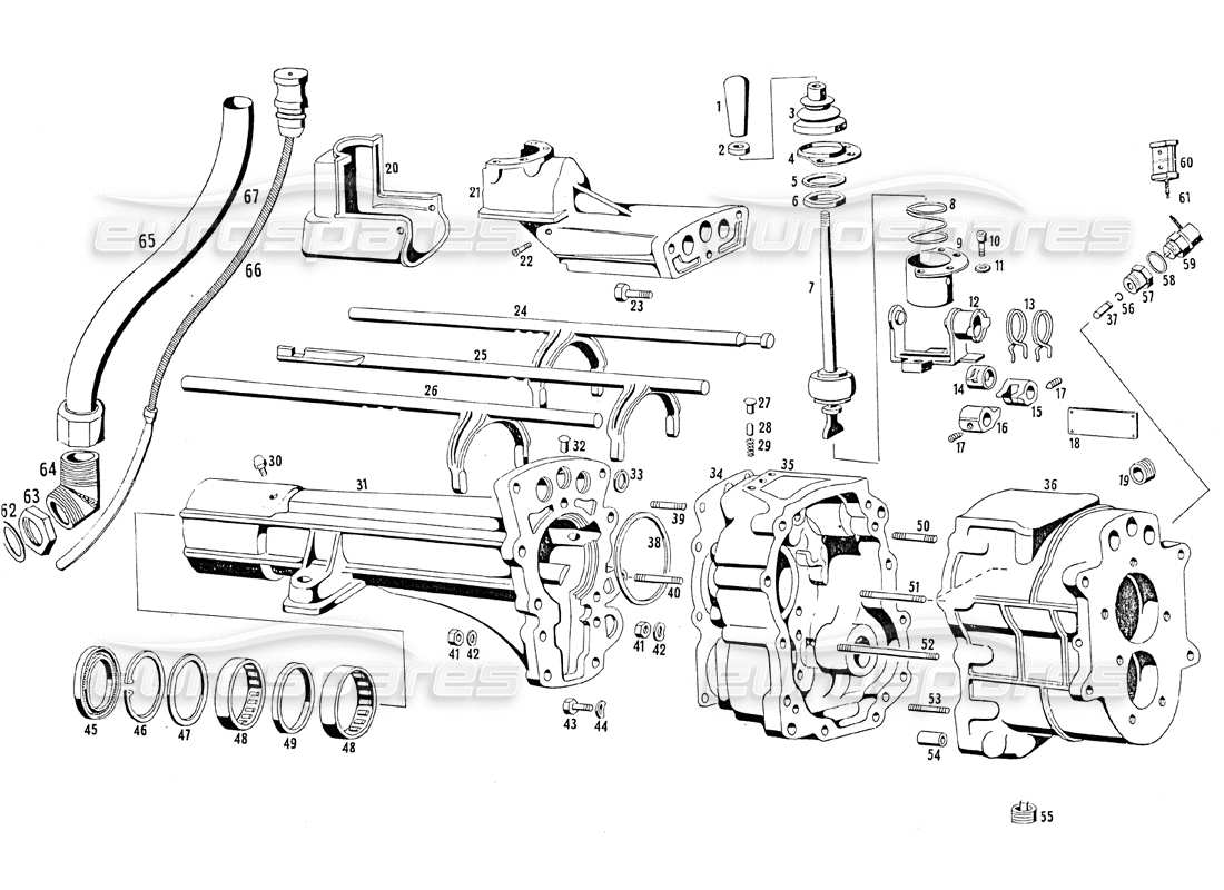 maserati mistral 3.7 transmission housing (s5 20) part diagram