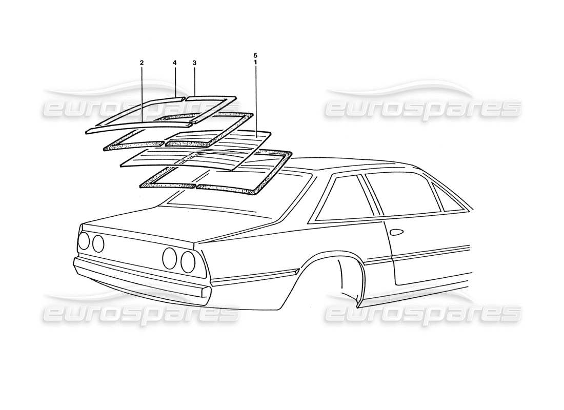 ferrari 400 gt / 400i (coachwork) rear screen parts diagram