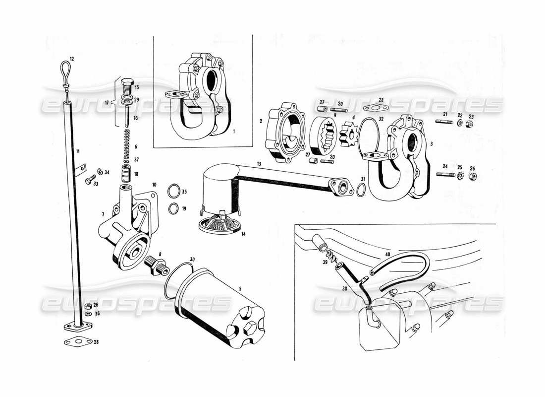 maserati indy 4.2 oil pump and filter part diagram
