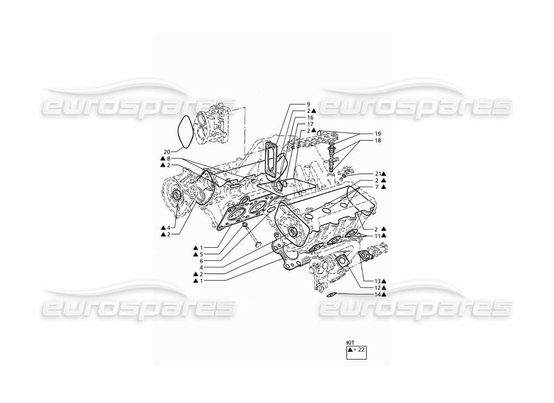 maserati ghibli 2.8 (abs) gaskets and seals for heads overhaul parts diagram