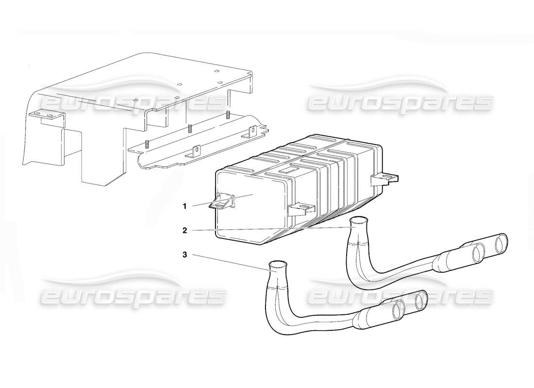 lamborghini diablo vt (1994) exhaust system (valid for switzerland version - april 1994) part diagram