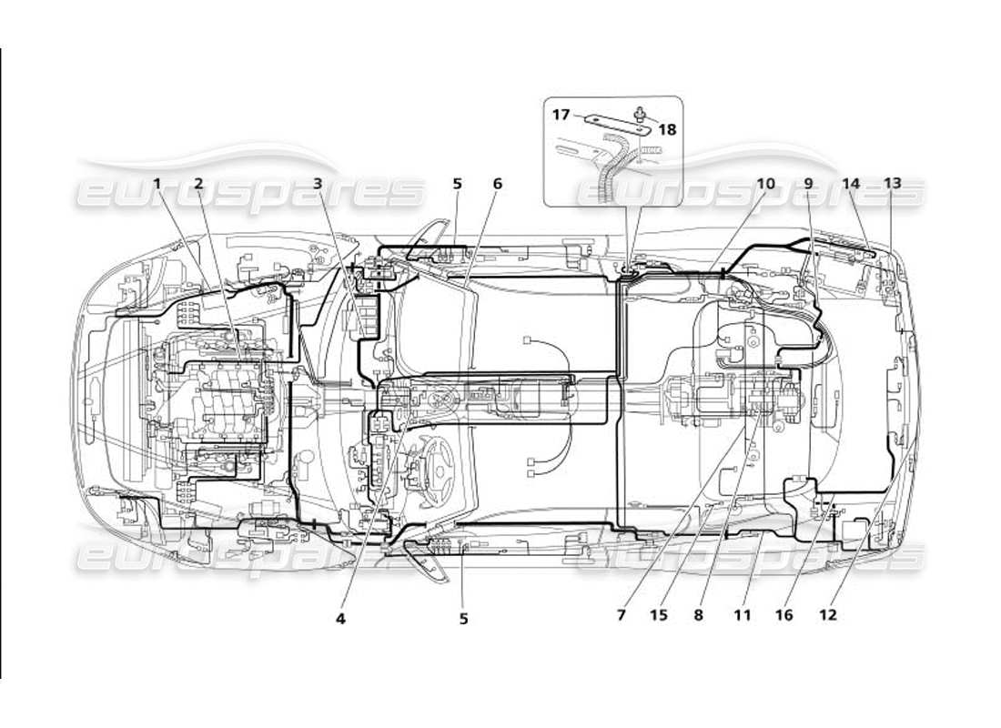 maserati 4200 coupe (2005) electrical system part diagram