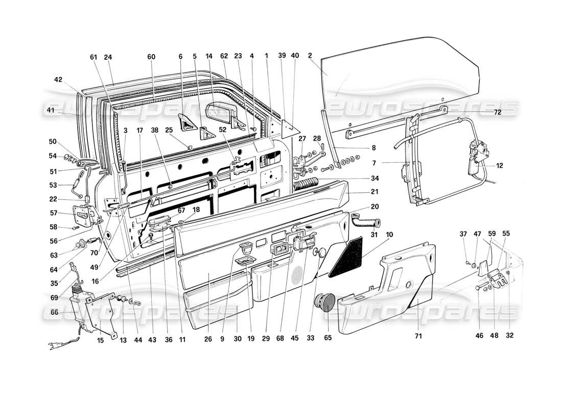 ferrari mondial 3.2 qv (1987) doors - 3.2 mondial coupe part diagram