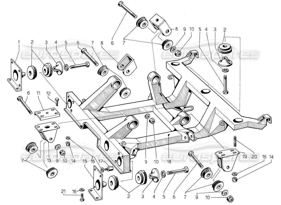 VIEW PARTS DIAGRAMS FROM THE LAMBORGHINI JALPA PARTS CATALOGUE a part diagram from the lamborghini jalpa parts catalogue