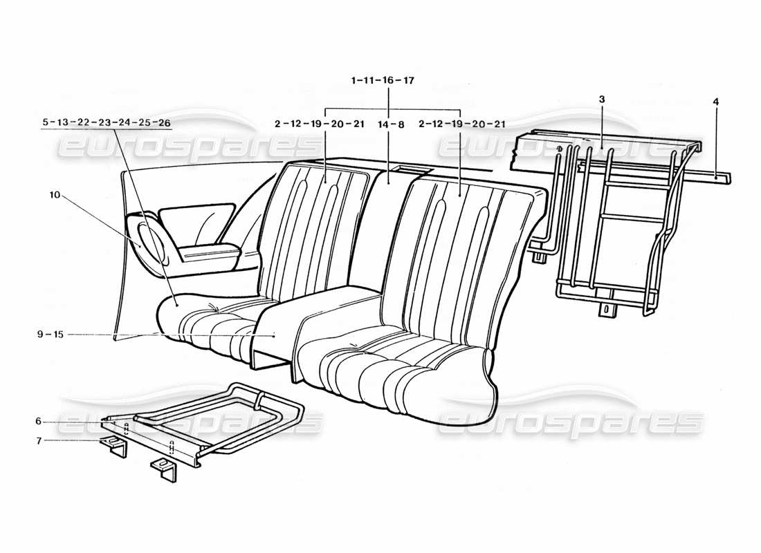 a part diagram from the ferrari 400 gt / 400i (coachwork) parts catalogue