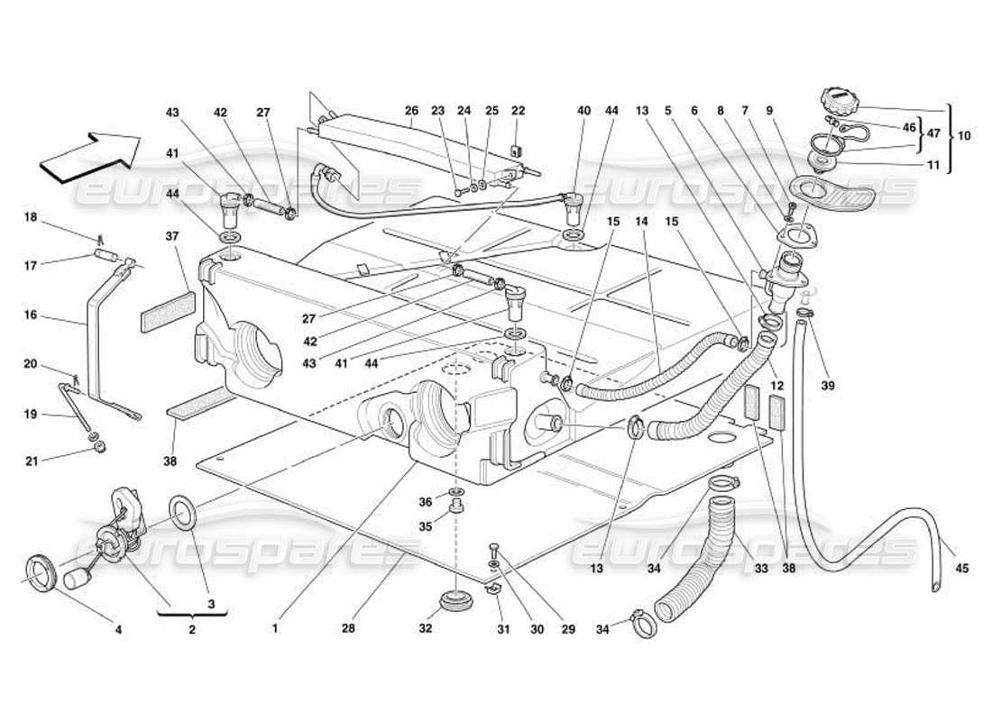 a part diagram from the ferrari 550 parts catalogue