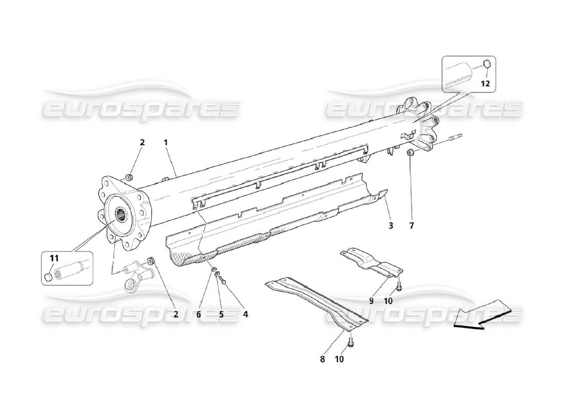 a part diagram from the maserati quattroporte m139 (2005-2013) parts catalogue