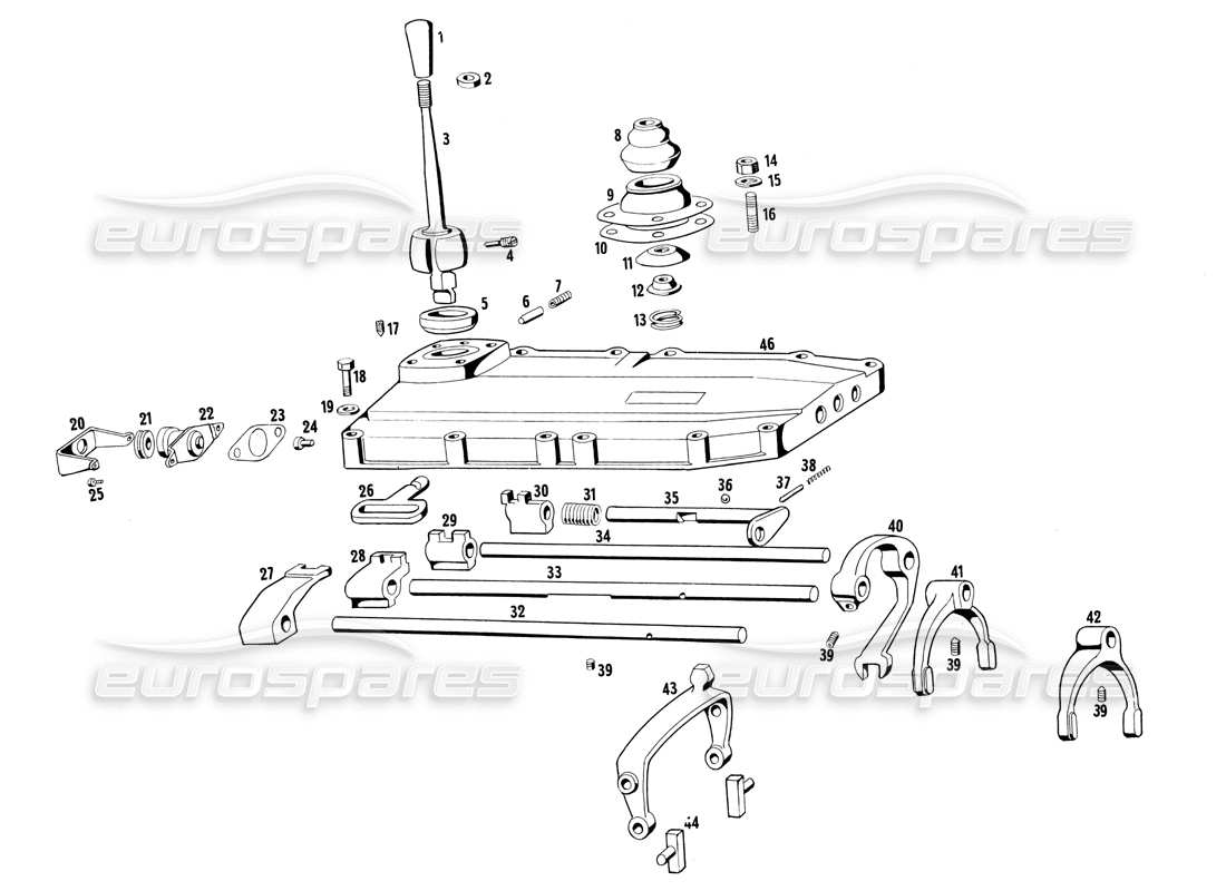 a part diagram from the maserati ghibli (1967-1973) parts catalogue