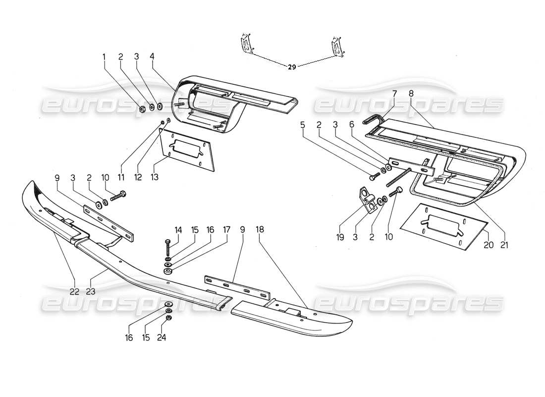 a part diagram from the lamborghini urraco parts catalogue