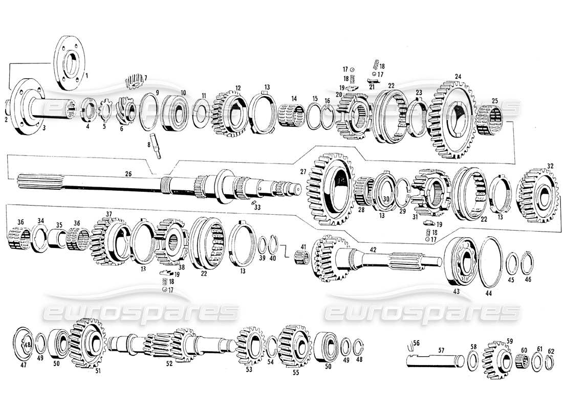 a part diagram from the maserati mistral parts catalogue