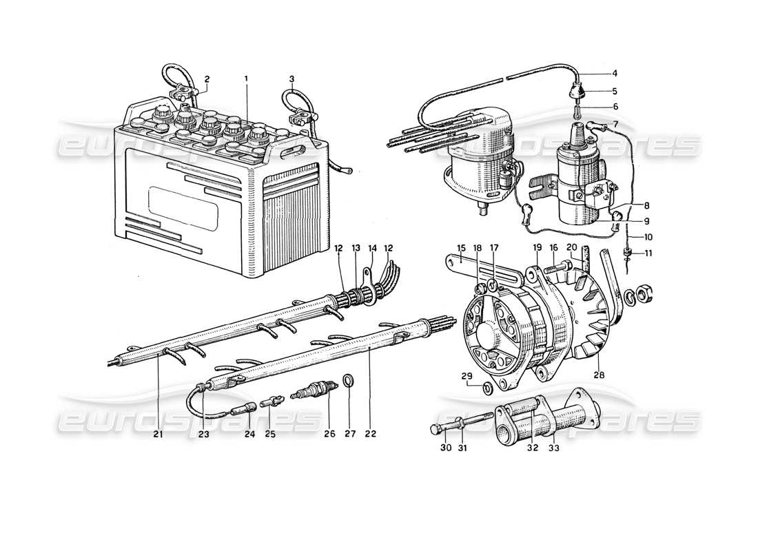 a part diagram from the ferrari 275 gtb4 parts catalogue