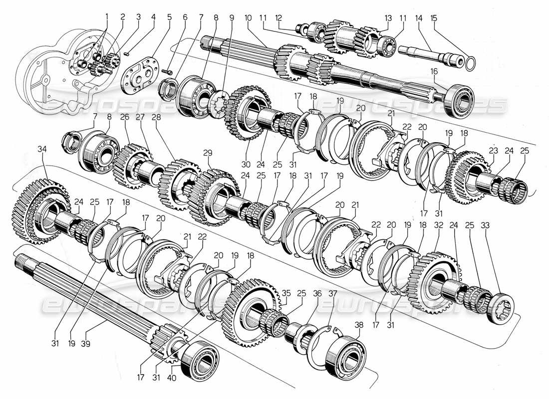 a part diagram from the lamborghini jalpa parts catalogue