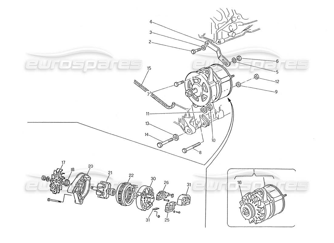 a part diagram from the maserati karif 2.8 parts catalogue