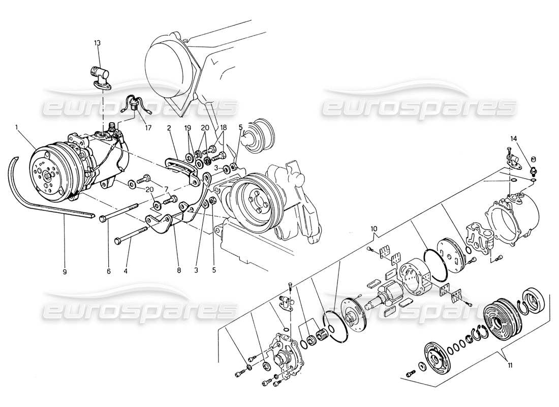 a part diagram from the maserati biturbo (1983-1995) parts catalogue