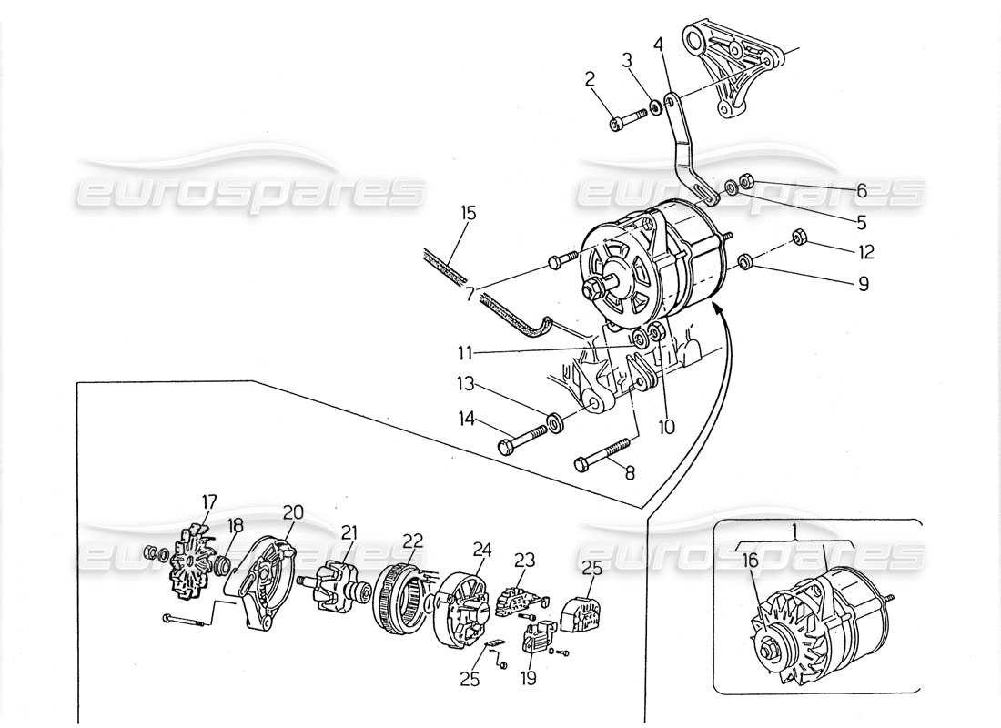 a part diagram from the maserati biturbo (1983-1995) parts catalogue