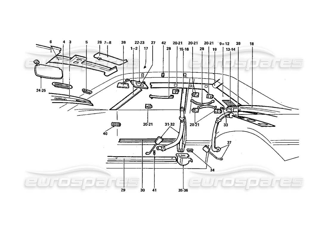 a part diagram from the ferrari 412 parts catalogue