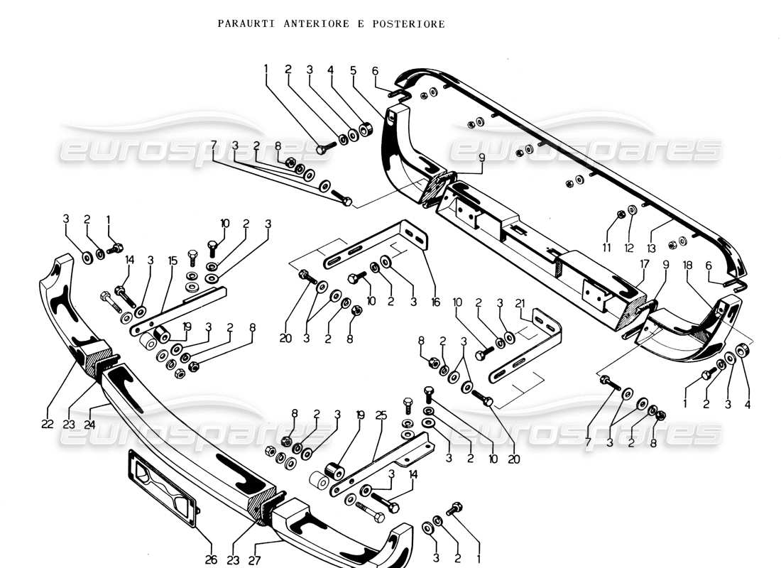 a part diagram from the lamborghini espada parts catalogue