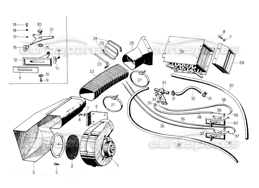 a part diagram from the lamborghini countach parts catalogue