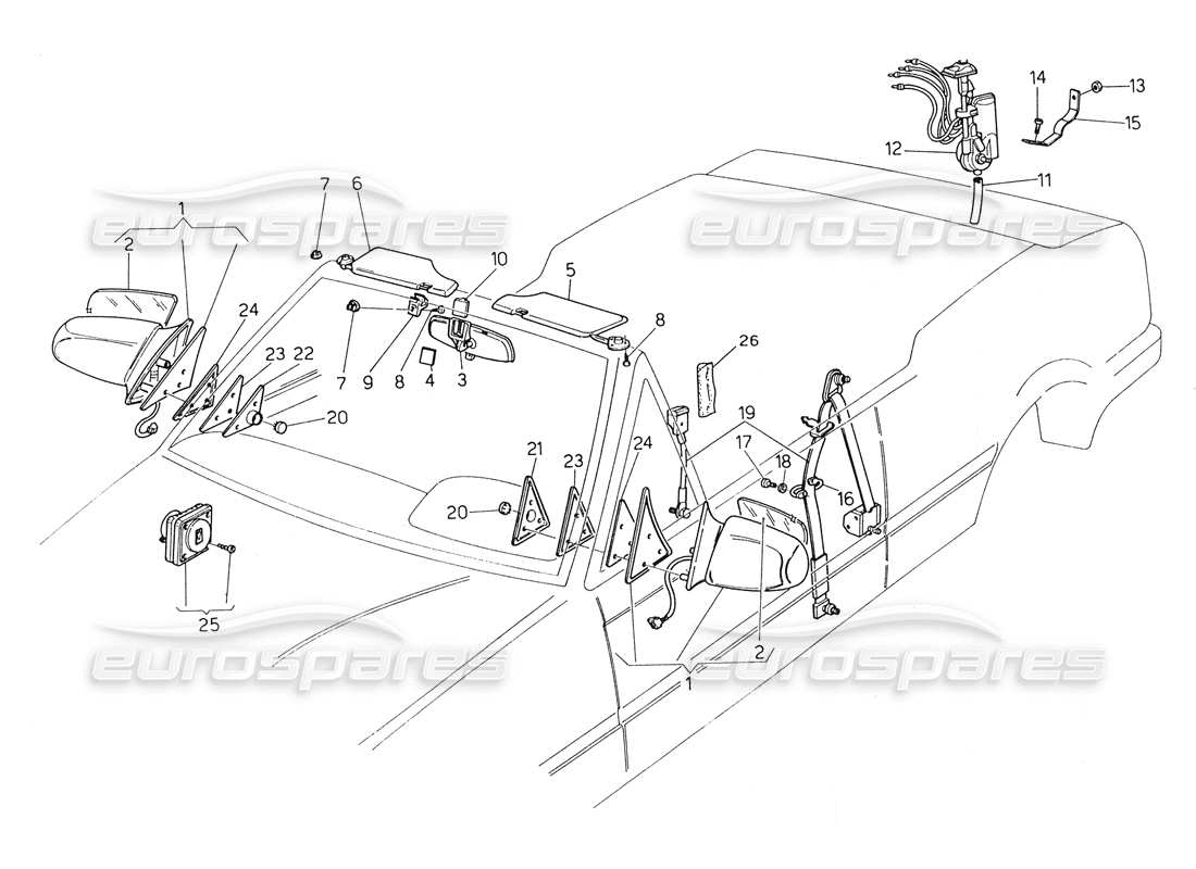 a part diagram from the maserati biturbo (1983-1995) parts catalogue