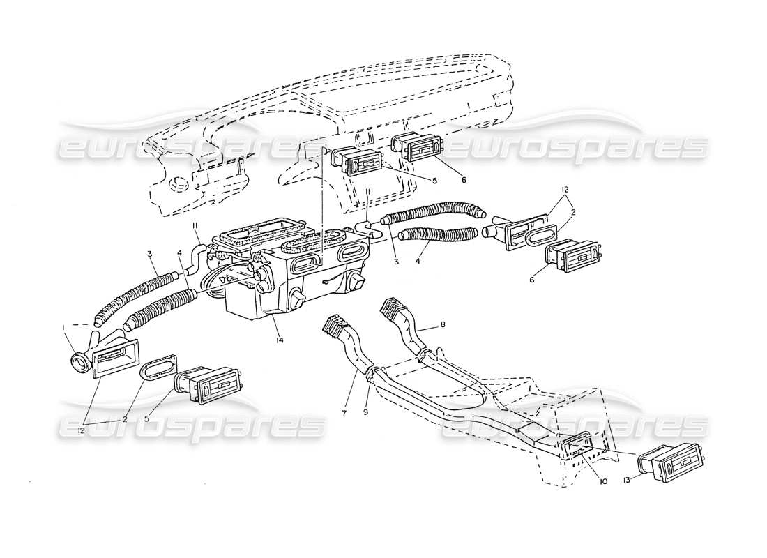 a part diagram from the maserati ghibli 2.8 (non abs) parts catalogue