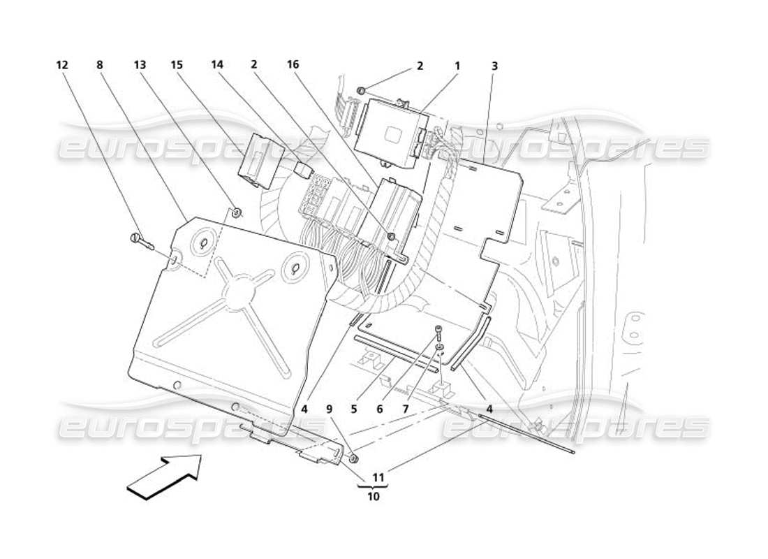 a part diagram from the maserati 4200 spyder (2005) parts catalogue