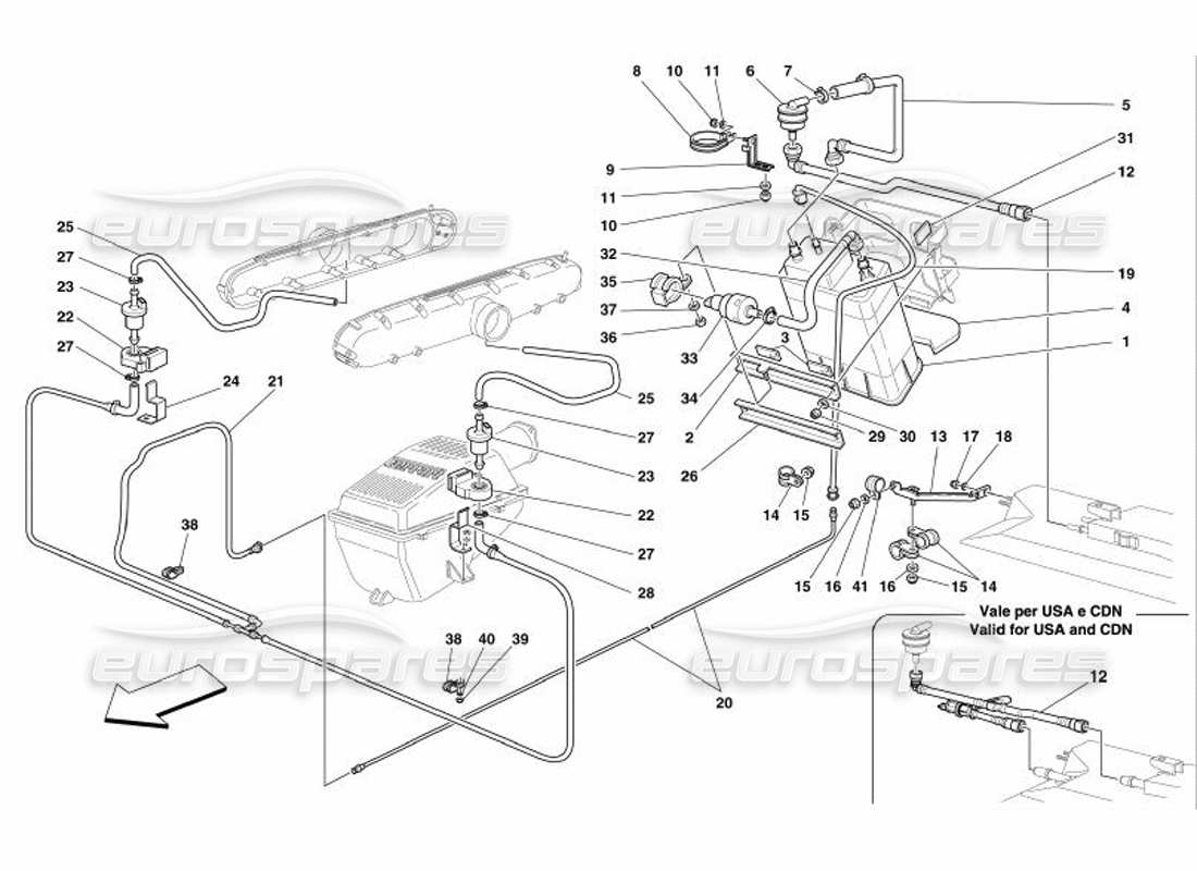 a part diagram from the ferrari 575 parts catalogue