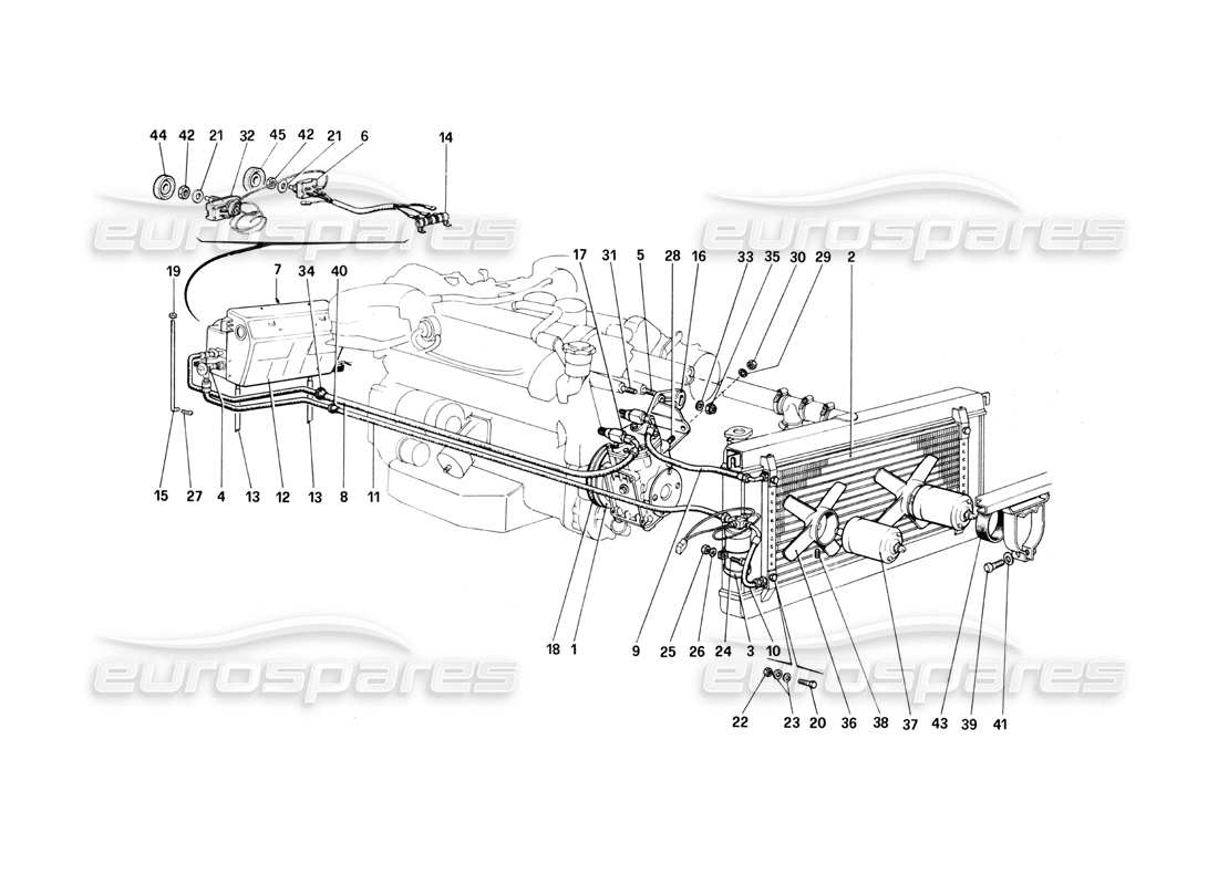 a part diagram from the ferrari 400i (1983 mechanical) parts catalogue