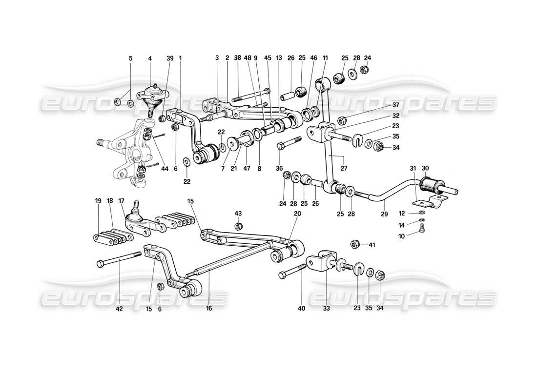 a part diagram from the ferrari 400i (1983 mechanical) parts catalogue