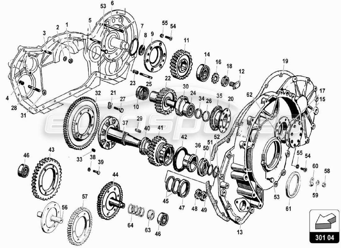 VIEW PARTS DIAGRAMS FROM THE LAMBORGHINI MIURA PARTS CATALOGUE a part diagram from the lamborghini miura parts catalogue