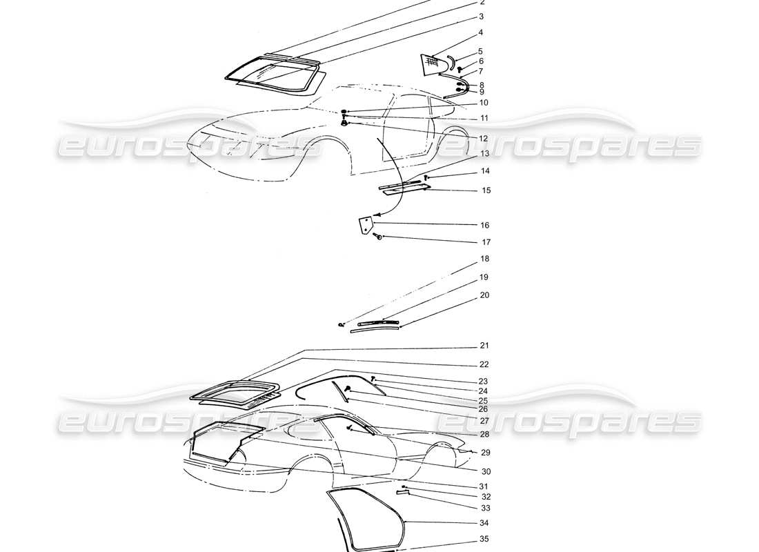 a part diagram from the ferrari 330 and 365 parts catalogue