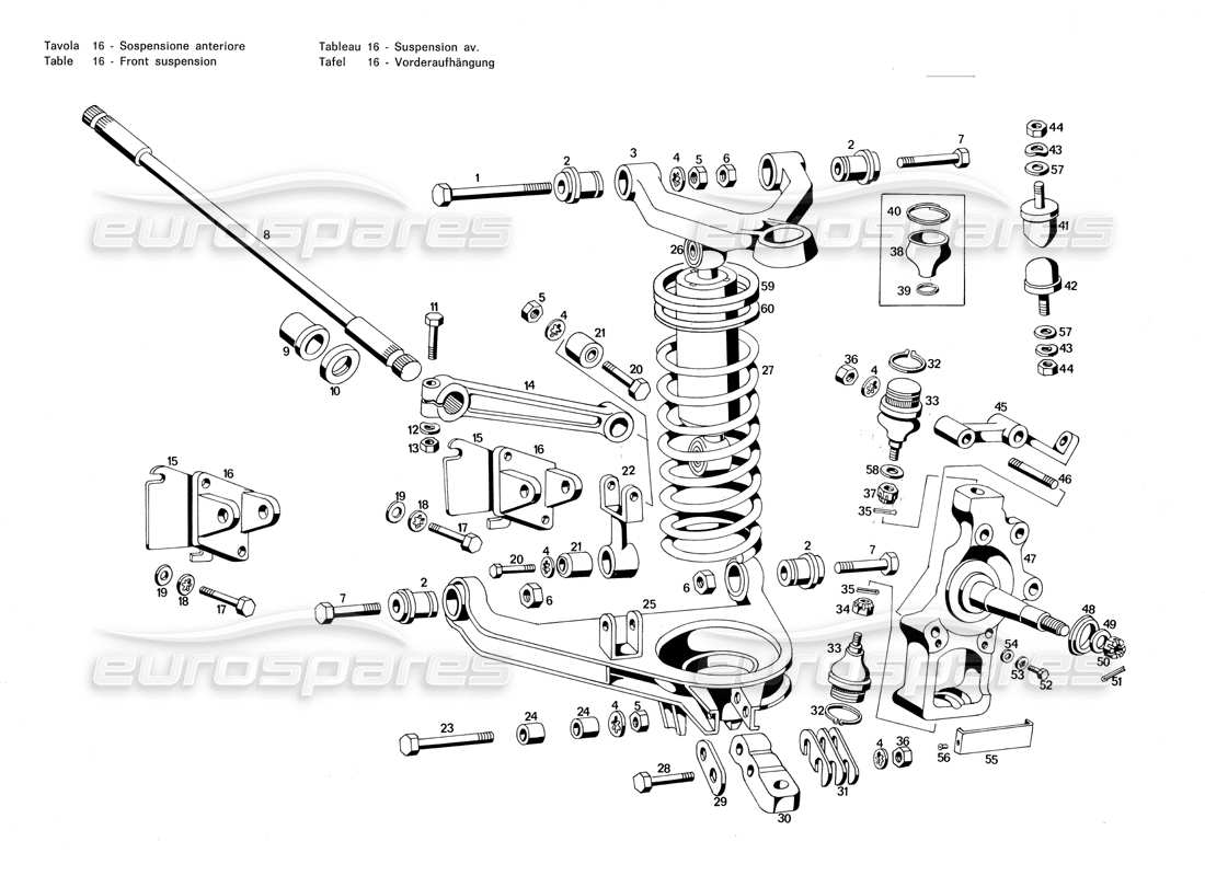 a part diagram from the maserati merak parts catalogue