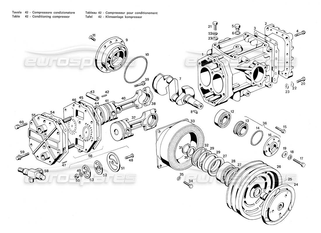 a part diagram from the maserati merak parts catalogue