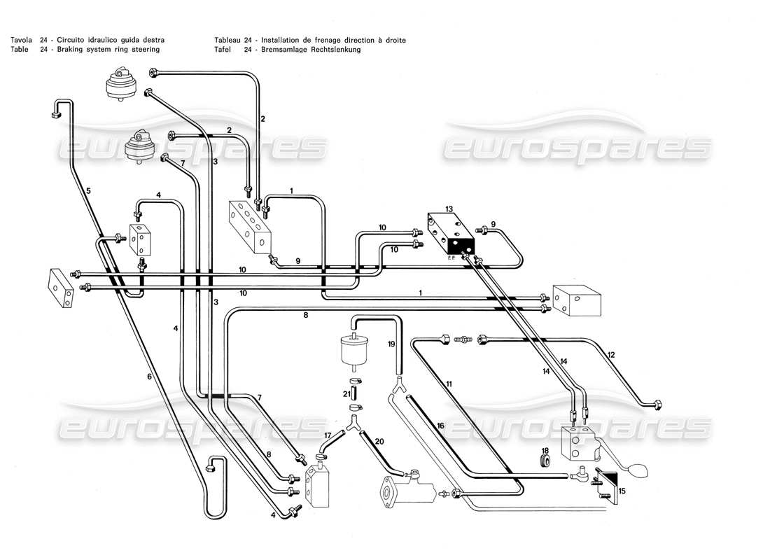 a part diagram from the maserati merak parts catalogue