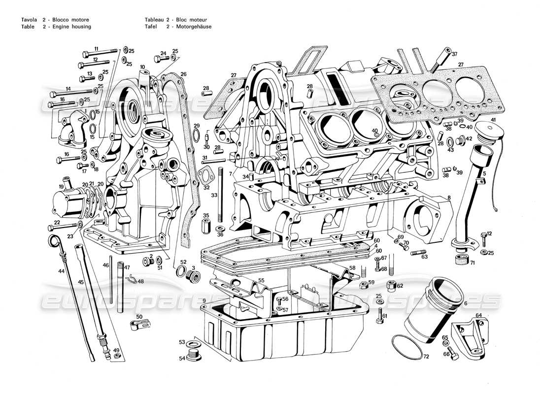 a part diagram from the maserati merak parts catalogue