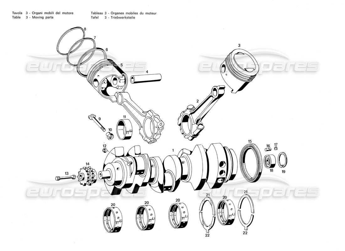 a part diagram from the maserati merak parts catalogue