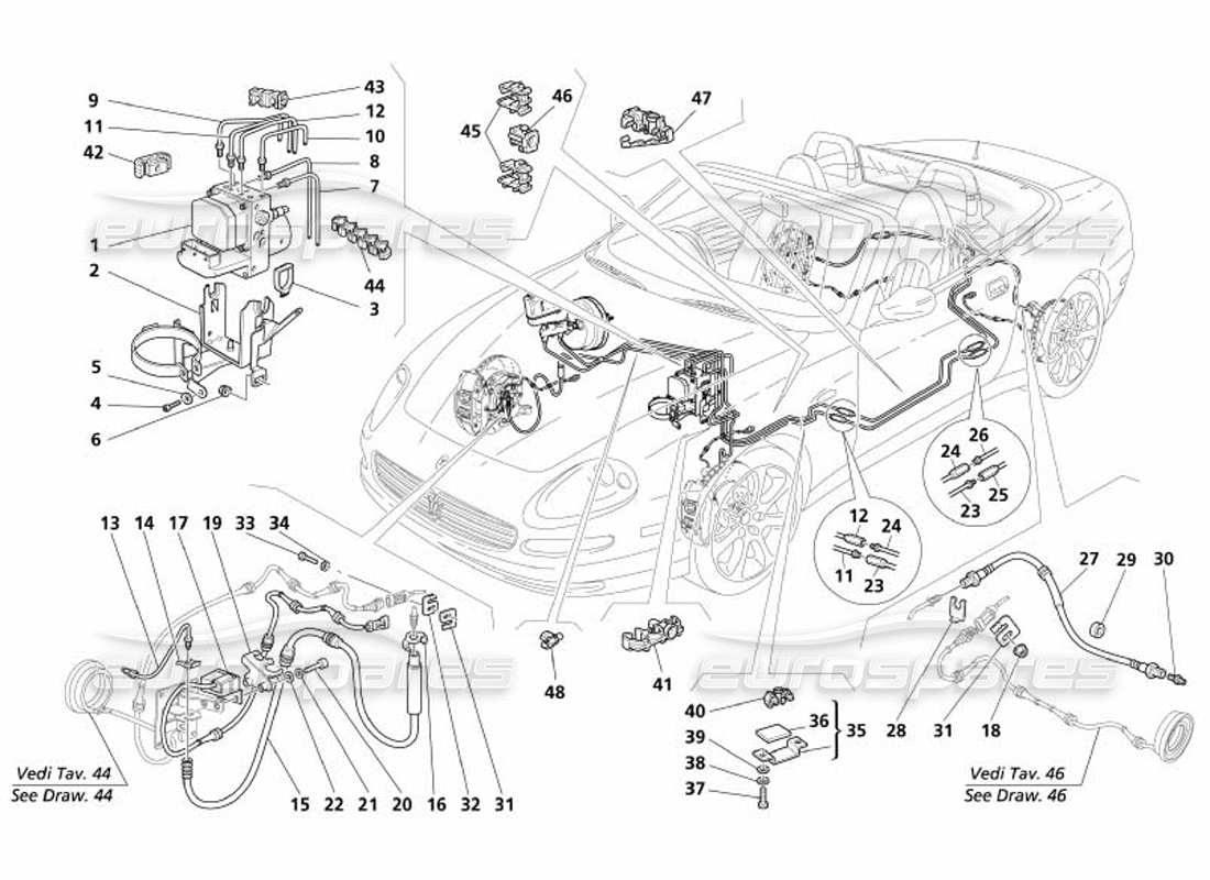 a part diagram from the maserati 4200 parts catalogue