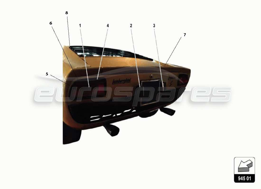 a part diagram from the lamborghini miura parts catalogue