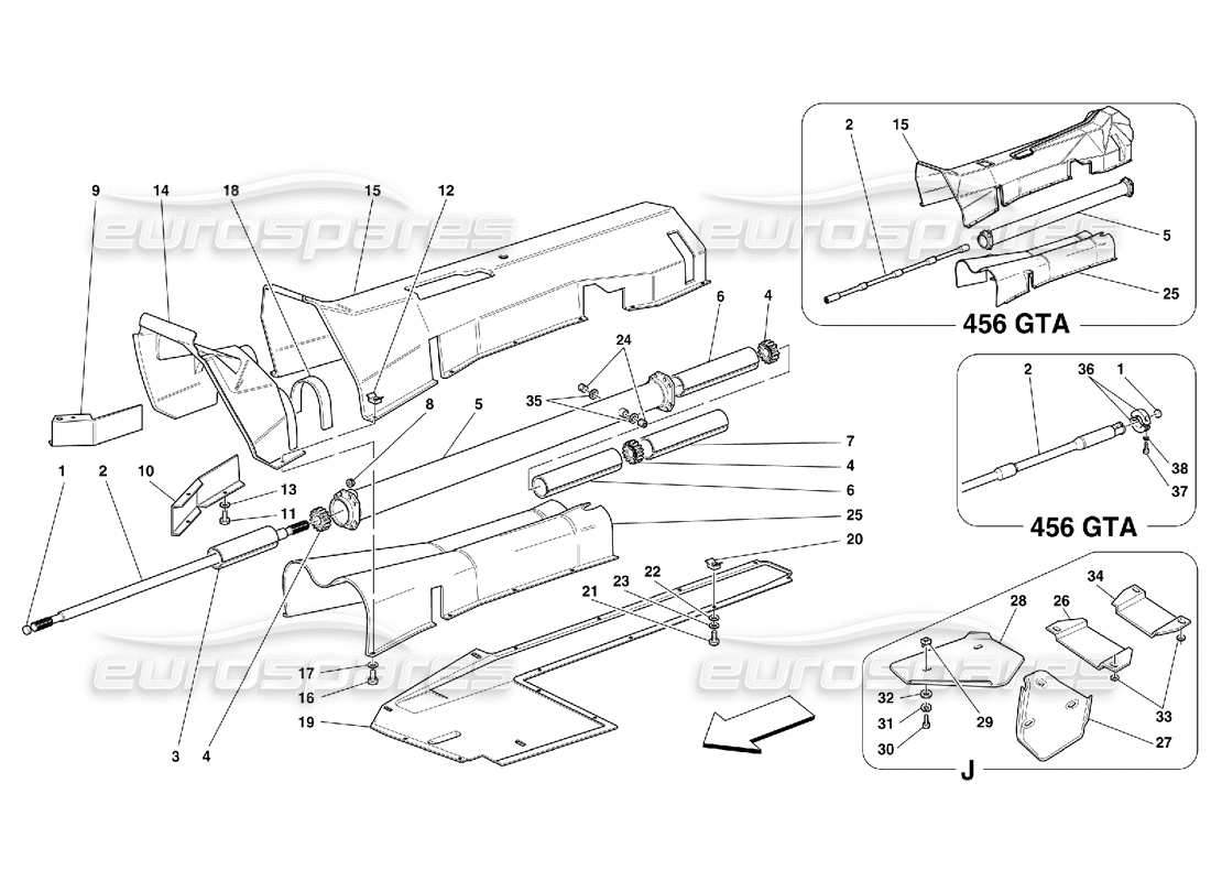 a part diagram from the ferrari 456 gt/gta parts catalogue