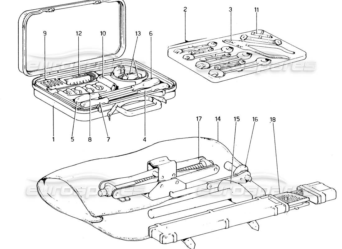 a part diagram from the ferrari 365 gt4 2+2 (1973) parts catalogue