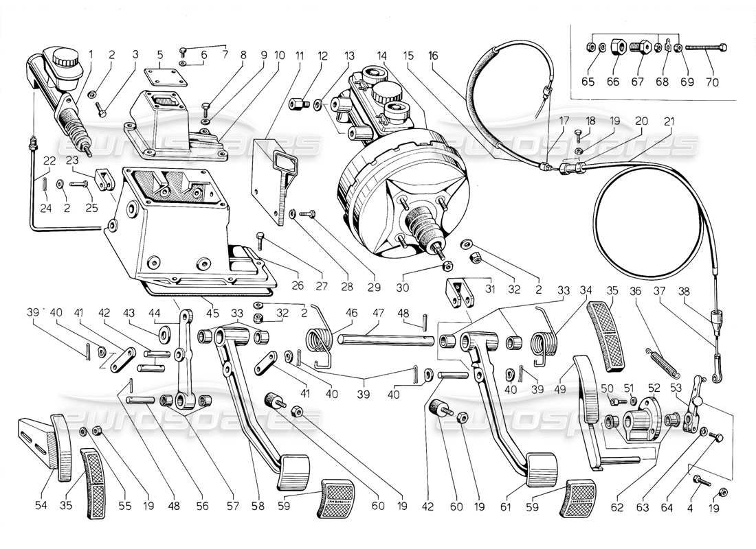 VIEW PARTS DIAGRAMS FROM THE LAMBORGHINI JALPA PARTS CATALOGUE a part diagram from the lamborghini jalpa parts catalogue