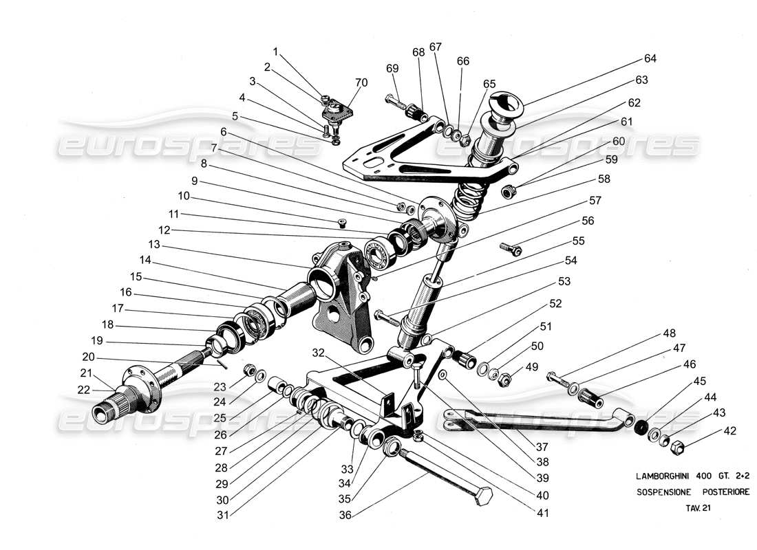 a part diagram from the lamborghini 400 parts catalogue