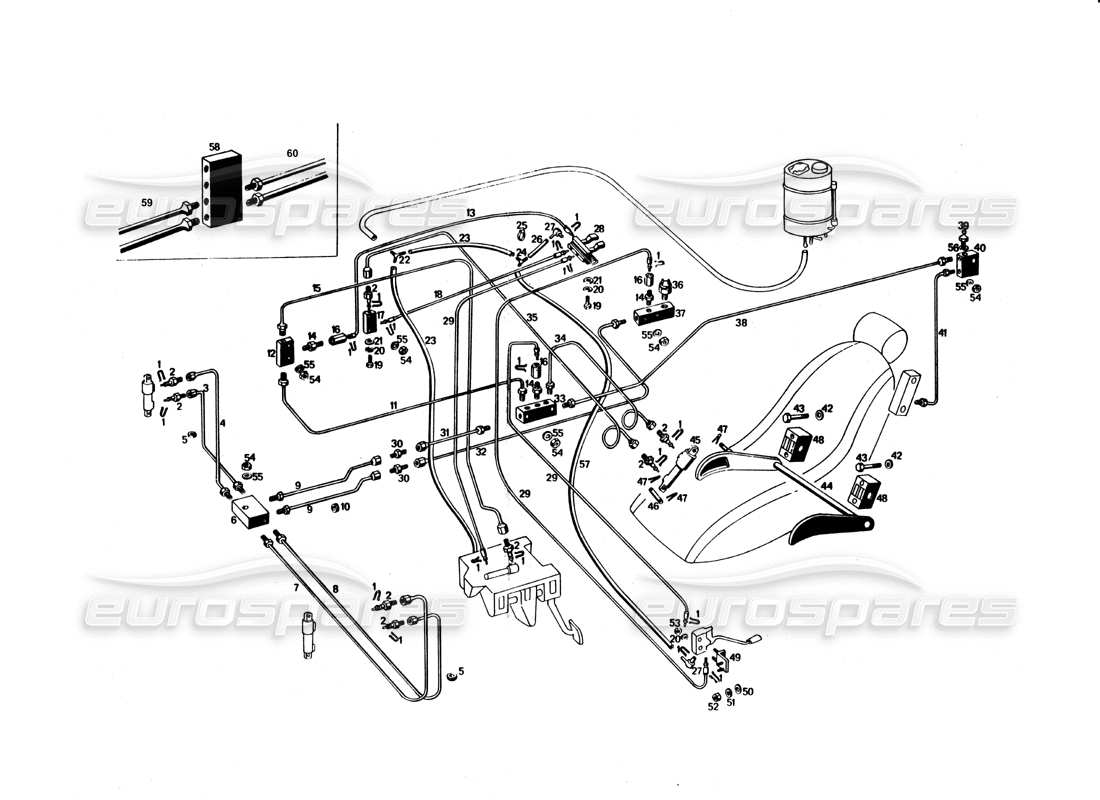 VIEW PARTS DIAGRAMS FROM THE MASERATI BORA PARTS CATALOGUE a part diagram from the maserati bora parts catalogue
