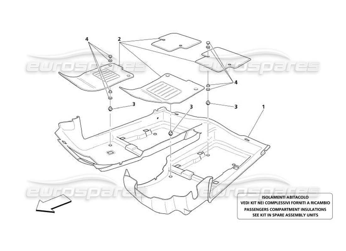 a part diagram from the maserati 4200 parts catalogue