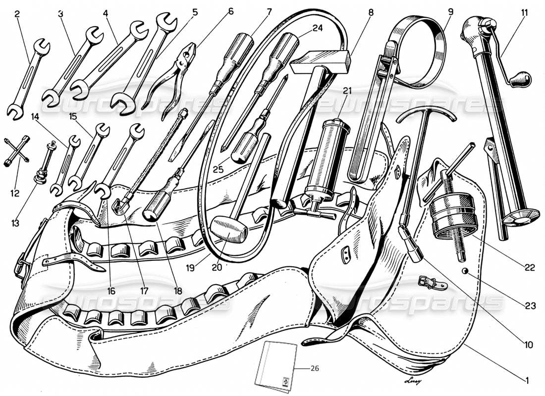 a part diagram from the ferrari 330 gt 2+2 parts catalogue