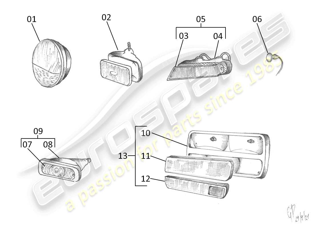 a part diagram from the lamborghini urraco parts catalogue