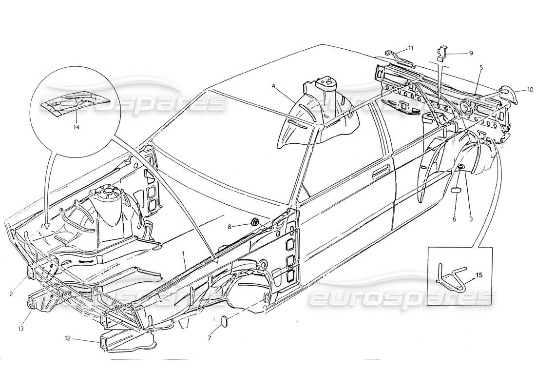 a part diagram from the maserati biturbo (1983-1995) parts catalogue