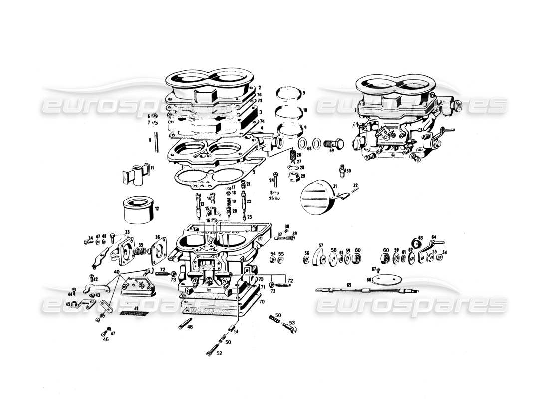 a part diagram from the maserati bora parts catalogue