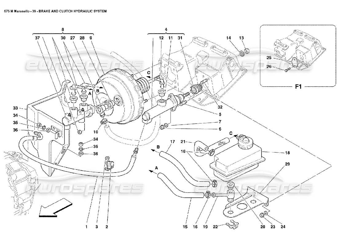 a part diagram from the ferrari 575 parts catalogue