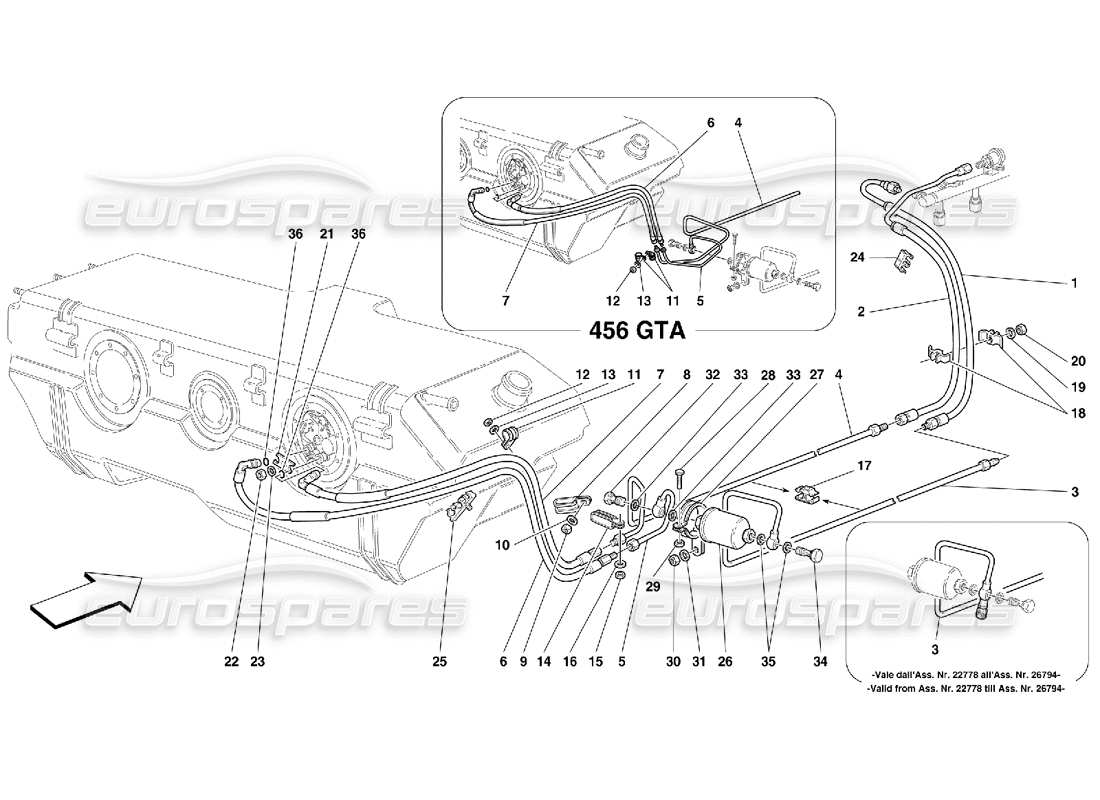 a part diagram from the ferrari 456 gt/gta parts catalogue