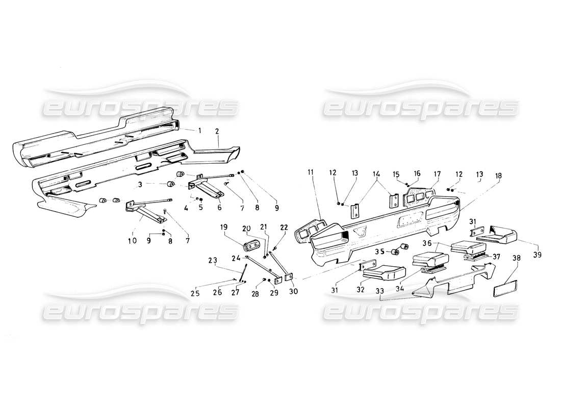 a part diagram from the lamborghini countach 5000 qvi (1989) parts catalogue